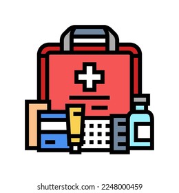 first aid kit health color icon vector. first aid kit health sign. isolated symbol illustration