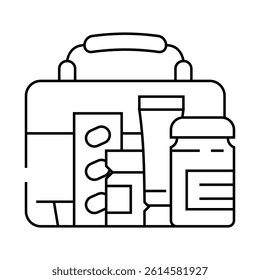 first aid kit health line icon vector. first aid kit health sign. isolated contour symbol black illustration