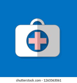 first aid kit. Healthcare, hospital and medical diagnostics. vector illustration in flat style. medical case. reanimation suitcase