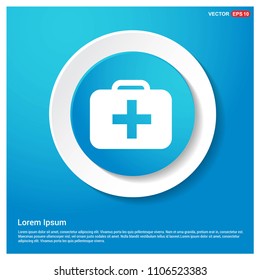 First aid kit icon Abstract Blue Web Sticker Button