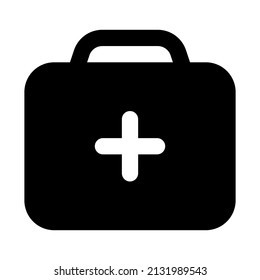 first aid kit icon with black color