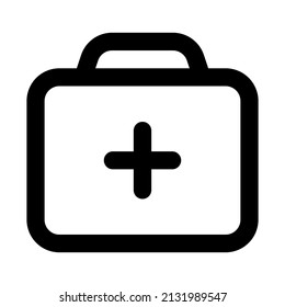 icono del kit de primeros auxilios con color negro