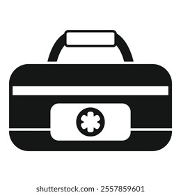 First aid kit icon in black simple style isolated on white background