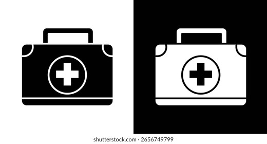 First aid kit icon black silhouette for web, and mobile app