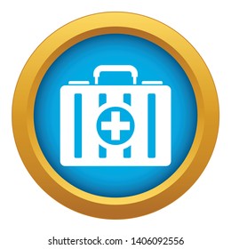 First aid kit icon blue vector isolated on white background for any design