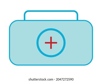 First Aid Kit Icon. blue color vector design.