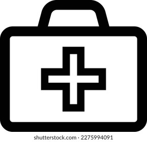 first aid kit icon . first aid box icon line art vector illustration