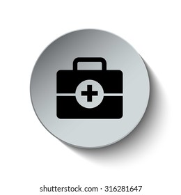 First aid kit icon. First aid box. Medical icon. Hospital icon. Vector illustration. EPS10