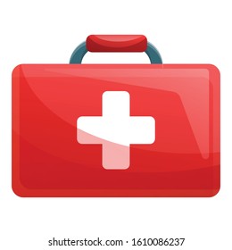 First aid kit icon. Cartoon of first aid kit vector icon for web design isolated on white background