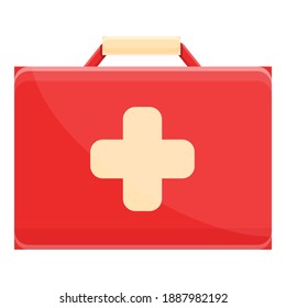 First aid kit icon. Cartoon of first aid kit vector icon for web design isolated on white background