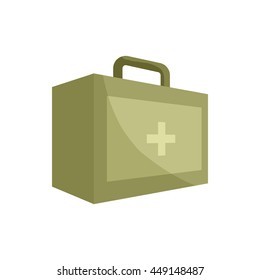 First aid kit icon in cartoon style isolated on white background. Medicine symbol