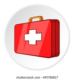 First aid kit icon. Cartoon illustration of first aid kit vector icon for web
