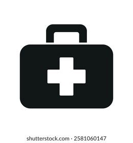 First aid kit icon is a clean vector illustration of a medical emergency box with a cross symbol, perfect for healthcare apps, safety guides, and emergency preparedness visuals.