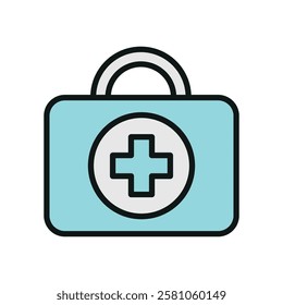 First aid kit icon is a clean vector illustration of a medical emergency box with a cross symbol, perfect for healthcare apps, safety guides, and emergency preparedness visuals.