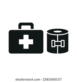 First aid kit icon is a clean vector illustration of a medical emergency box with a cross symbol, perfect for healthcare apps, safety guides, and emergency preparedness visuals.
