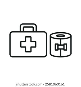 First aid kit icon is a clean vector illustration of a medical emergency box with a cross symbol, perfect for healthcare apps, safety guides, and emergency preparedness visuals.