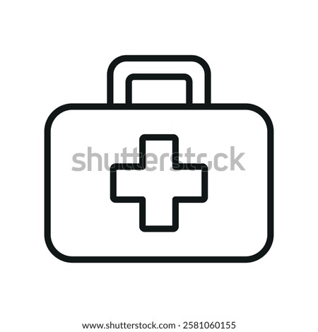 First aid kit icon is a clean vector illustration of a medical emergency box with a cross symbol, perfect for healthcare apps, safety guides, and emergency preparedness visuals.