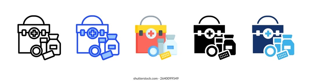 First Aid Kit Icon Collection With Multiple Styles