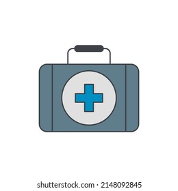 First aid kit icon in color icon, isolated on white background 