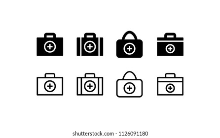 First Aid Kit Icon Design Vector Symbol Set Medicine Medical Emergency