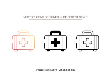 Diseño de icono de kit de primeros auxilios con fondo blanco