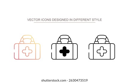 Diseño de icono de kit de primeros auxilios con fondo blanco
