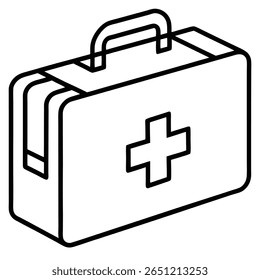 First Aid Kit Icon Design with Medical Cross Symbol for Healthcare and Emergency