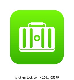 First aid kit icon digital green for any design isolated on white vector illustration