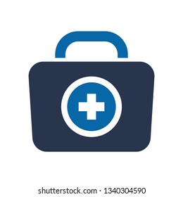 First aid kit icon, Doctor Bag Icon, medical first aid kit icon vector on white background