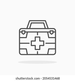 Icono del kit de primeros auxilios. Estroque editable y píxel perfecto. Estilo de esquema. Ilustración vectorial.