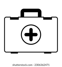 First aid kit icon, emergency and healthcare concept