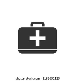 First aid kit icon flat