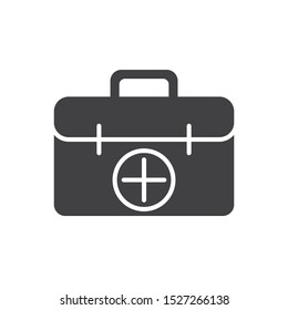 First aid kit icon. flat simple pictogram. Medical bag vector illustration
