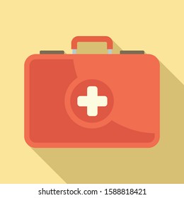 First aid kit icon. Flat illustration of first aid kit vector icon for web design