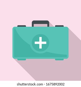 First aid kit icon. Flat illustration of first aid kit vector icon for web design