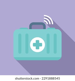 First aid kit icon flat vector. Clinic doctor. Mobile health