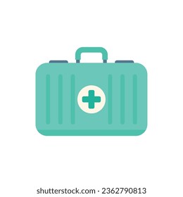 First aid kit icon flat vector. Physical therapist. Rehab exercise isolated