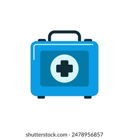 First aid kit icon with flat style 