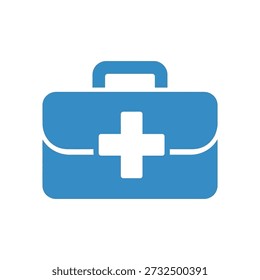 Icono de kit de primeros auxilios Flat Blue Medical