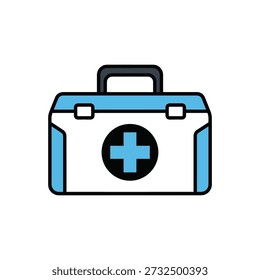 Uso médico del diseño plano del icono del kit de primeros auxilios