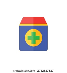 Uso médico del diseño plano del icono del kit de primeros auxilios
