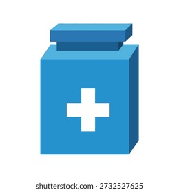 Uso médico del diseño plano del icono del kit de primeros auxilios