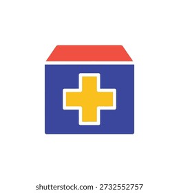 Icono de kit de primeros auxilios diseño plano simple médico