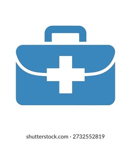 Icono de kit de primeros auxilios Flat Blue Medical