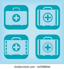 First aid kit icon - four variations