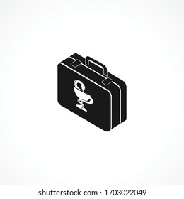 first aid kit icon. isolated on white