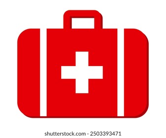 Icono del kit de primeros auxilios. Caja de ayuda médica aislada.
