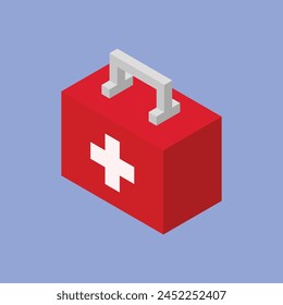 First aid kit icon. Isometric illustration of first aid kit vector icon for web design