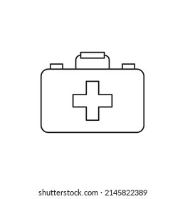 First aid kit icon line style icon, style isolated on white background
