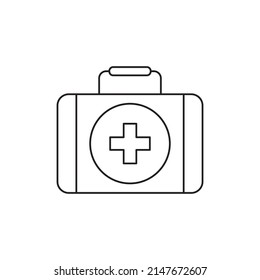 First aid kit icon line style icon, style isolated on white background